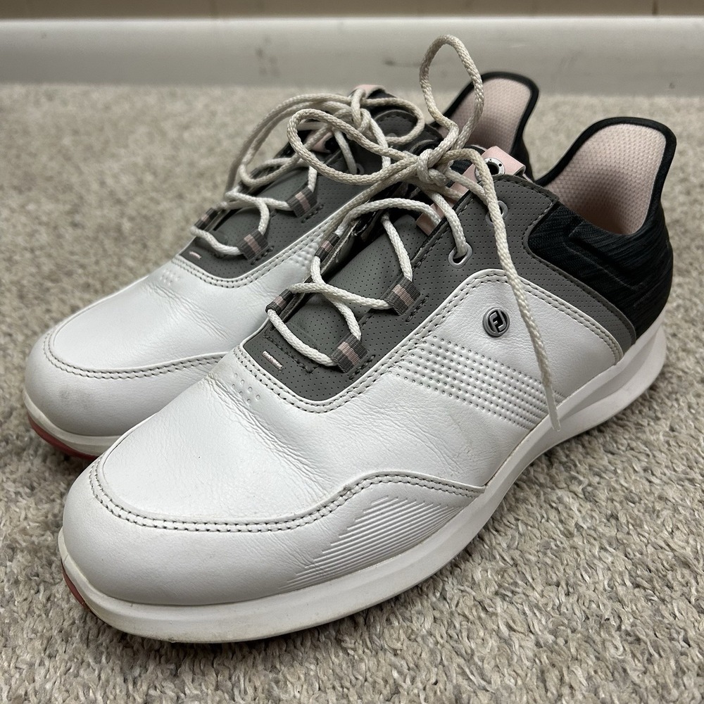 Footjoy Golf Shoes Womens‎ 7W Stratos Rubber Spike 90123 White Gray